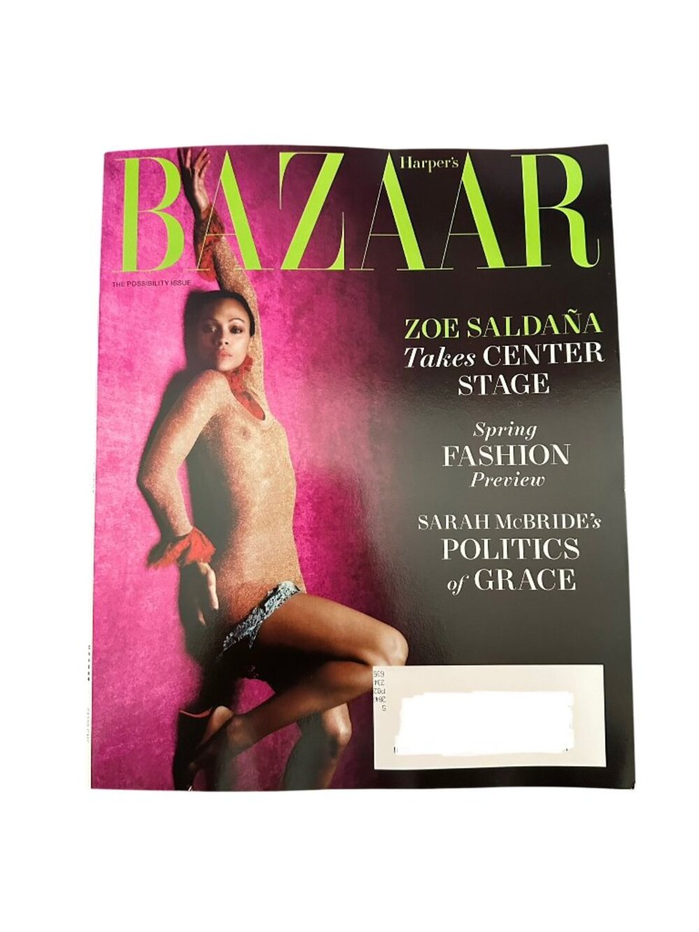 Harper Bazaar Magazine February 2025 Possibility Issue Zoe Saldana Sarah McBride